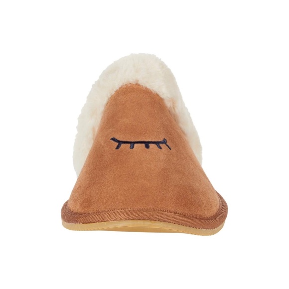 New Soludos Wink Cozy Slippers Genuine Tan Suede Leather Faux Fur Comfort NIB - Picture 7 of 8